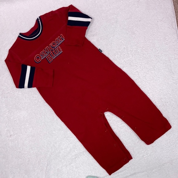 Oshkosh Blue boys red one piece romper size 18m - Picture 1 of 7